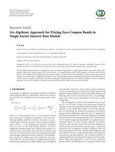 Research Article Lie-Algebraic Approach for Pricing Zero-Coupon Bonds in C. F. Lo