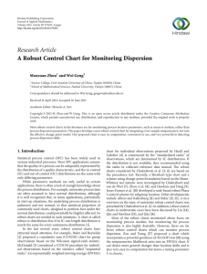 Research Article A Robust Control Chart for Monitoring Dispersion Maoyuan Zhou