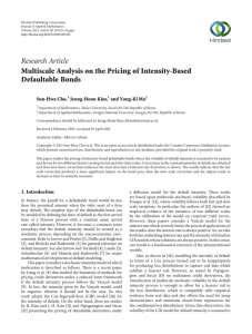 Research Article Multiscale Analysis on the Pricing of Intensity-Based Defaultable Bonds Sun-Hwa Cho,