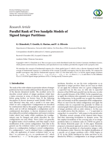 Research Article Parallel Rank of Two Sandpile Models of Signed Integer Partitions