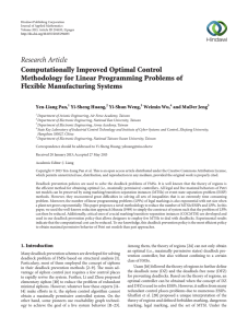 Research Article Computationally Improved Optimal Control Methodology for Linear Programming Problems of