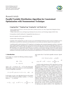 Research Article Parallel Variable Distribution Algorithm for Constrained Optimization with Nonmonotone Technique