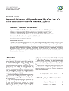 Research Article Asymptotic Behaviour of Eigenvalues and Eigenfunctions of a