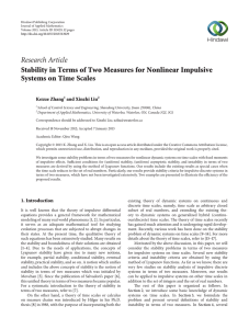 Research Article Stability in Terms of Two Measures for Nonlinear Impulsive