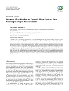 Research Article Recursive Identification for Dynamic Linear Systems from Noisy Input-Output Measurements