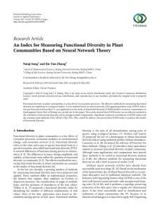 Research Article An Index for Measuring Functional Diversity in Plant Naiqi Song