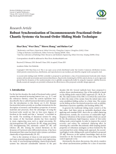Research Article Robust Synchronization of Incommensurate Fractional-Order