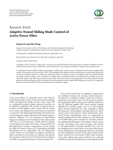 Research Article Adaptive Neural Sliding Mode Control of Active Power Filter