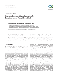 Research Article Characterizations of Semihyperrings by Their ( )-Fuzzy Hyperideals