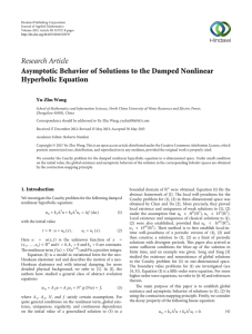 Research Article Asymptotic Behavior of Solutions to the Damped Nonlinear Hyperbolic Equation