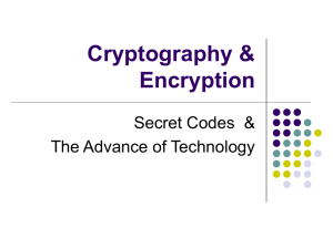 Cryptography &amp; Encryption Secret Codes  &amp; The Advance of Technology
