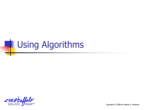 Using Algorithms Copyright © 2008 by Helene G. Kershner