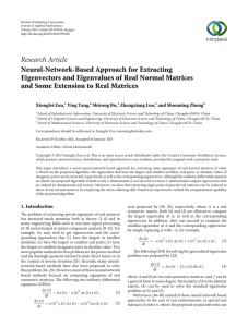 Research Article Neural-Network-Based Approach for Extracting and Some Extension to Real Matrices