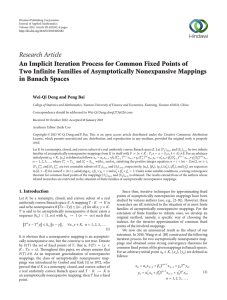 Research Article An Implicit Iteration Process for Common Fixed Points of