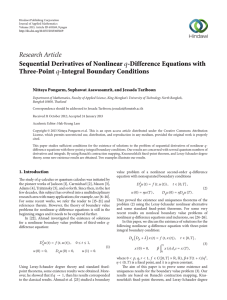 Research Article Sequential Derivatives of Nonlinear Three-Point -Difference Equations with