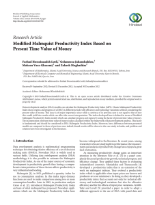 Research Article Modified Malmquist Productivity Index Based on Farhad Hosseinzadeh Lotfi,