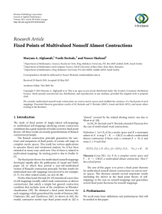 Research Article Fixed Points of Multivalued Nonself Almost Contractions Maryam A. Alghamdi,
