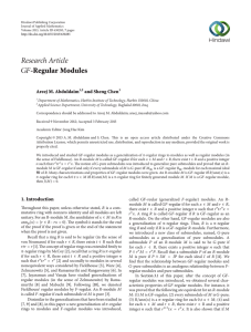 Research Article -Regular Modules Areej M. Abduldaim and Sheng Chen