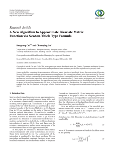 Research Article A New Algorithm to Approximate Bivariate Matrix Rongrong Cui