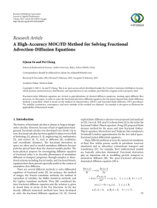 Research Article A High-Accuracy MOC/FD Method for Solving Fractional Advection-Diffusion Equations