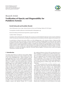 Research Article Verification of Opacity and Diagnosability for Pushdown Systems