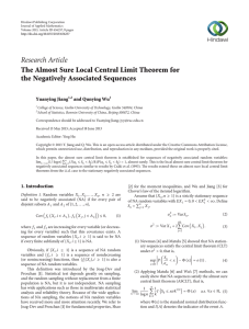 Research Article The Almost Sure Local Central Limit Theorem for Yuanying Jiang