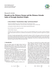 Research Article Bounds on the Distance Energy and the Distance Estrada