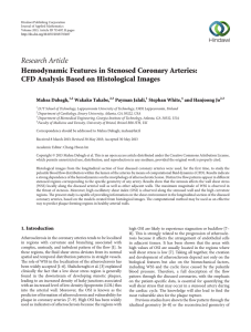 Research Article Hemodynamic Features in Stenosed Coronary Arteries: Mahsa Dabagh,