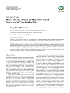 Research Article Almost Periodic Solution for Memristive Neural Networks with Time-Varying Delays