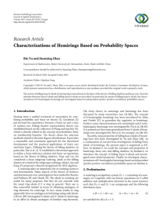 Research Article Characterizations of Hemirings Based on Probability Spaces