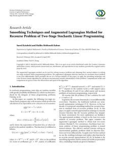 Research Article Smoothing Techniques and Augmented Lagrangian Method for
