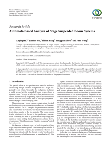 Research Article Automata-Based Analysis of Stage Suspended Boom Systems Anping He, Jinzhao Wu,