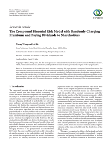 Research Article The Compound Binomial Risk Model with Randomly Charging