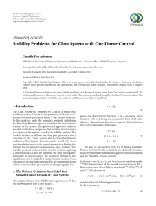 Research Article Stability Problems for Chua System with One Linear Control anu