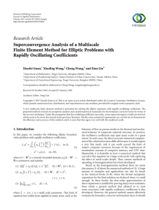 Research Article Superconvergence Analysis of a Multiscale Rapidly Oscillating Coefficients