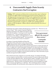 Unaccountable Supply Chain Security Contractors Fuel Corruption
