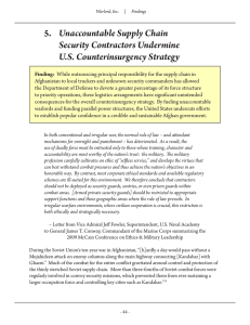 Unaccountable Supply Chain  Security Contractors Undermine U.S. Counterinsurgency Strategy