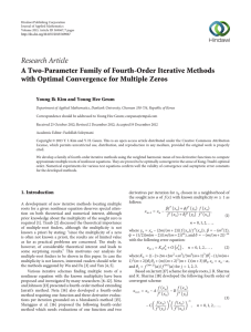 Research Article A Two-Parameter Family of Fourth-Order Iterative Methods