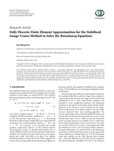 Research Article Fully Discrete Finite Element Approximation for the Stabilized