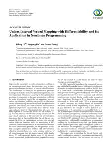 Research Article Univex Interval-Valued Mapping with Differentiability and Its Lifeng Li,