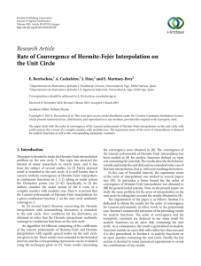 Research Article Rate of Convergence of Hermite-Fejér Interpolation on the Unit Circle