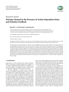 Research Article Wiretap Channel in the Presence of Action-Dependent States Bin Dai,