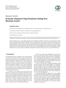 Research Article Economic Dispatch Using Parameter-Setting-Free Harmony Search Zong Woo Geem