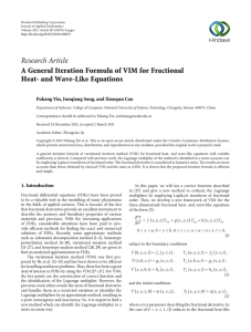 Research Article A General Iteration Formula of VIM for Fractional