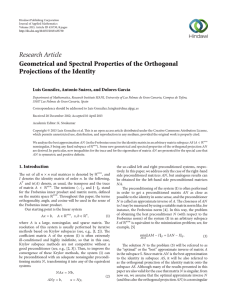 Research Article Geometrical and Spectral Properties of the Orthogonal