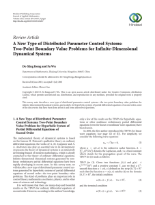 Review Article A New Type of Distributed Parameter Control Systems:
