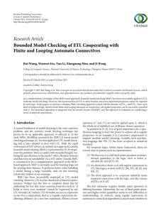 Research Article Bounded Model Checking of ETL Cooperating with