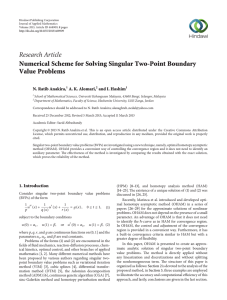 Research Article Numerical Scheme for Solving Singular Two-Point Boundary Value Problems