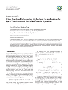 Research Article A New Fractional Subequation Method and Its Applications for
