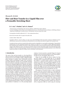 Research Article Flow and Heat Transfer in a Liquid Film over